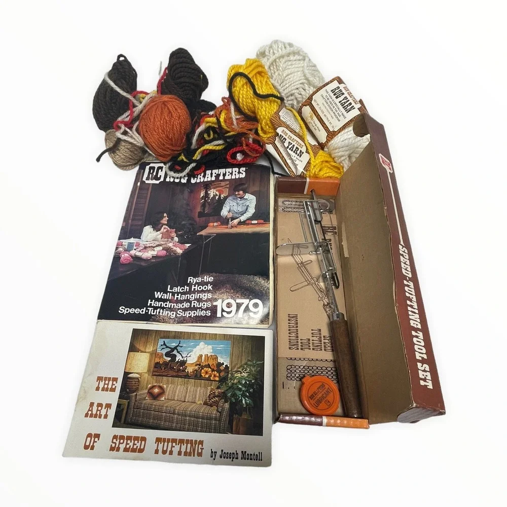 Vintage Rug Crafters‎ Speed Tufting Tool Set Original Box Excellent EXTRAS
